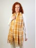 Plaid Patterned Blanket Scarf with Fringe